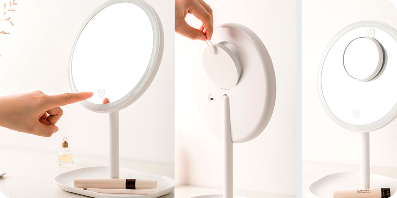 Зеркало косметическое настольное Xiaomi Jordan Judy LED Makeup Mirror (NV529) с подсветкой (White) купить в интернет-магазине icover