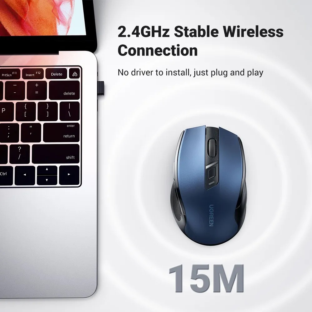 Беспроводная мышь Ugreen MU006 (15064) Ergonomic Wireless Mouse (Blue) купить в интернет-магазине icover