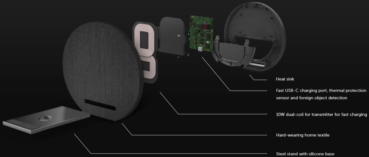 Беспроводное зарядное устройство Native Union Dock Fabric Slate DOCK-WL-FB-ROSE (Rose) купить в интернет-магазине icover