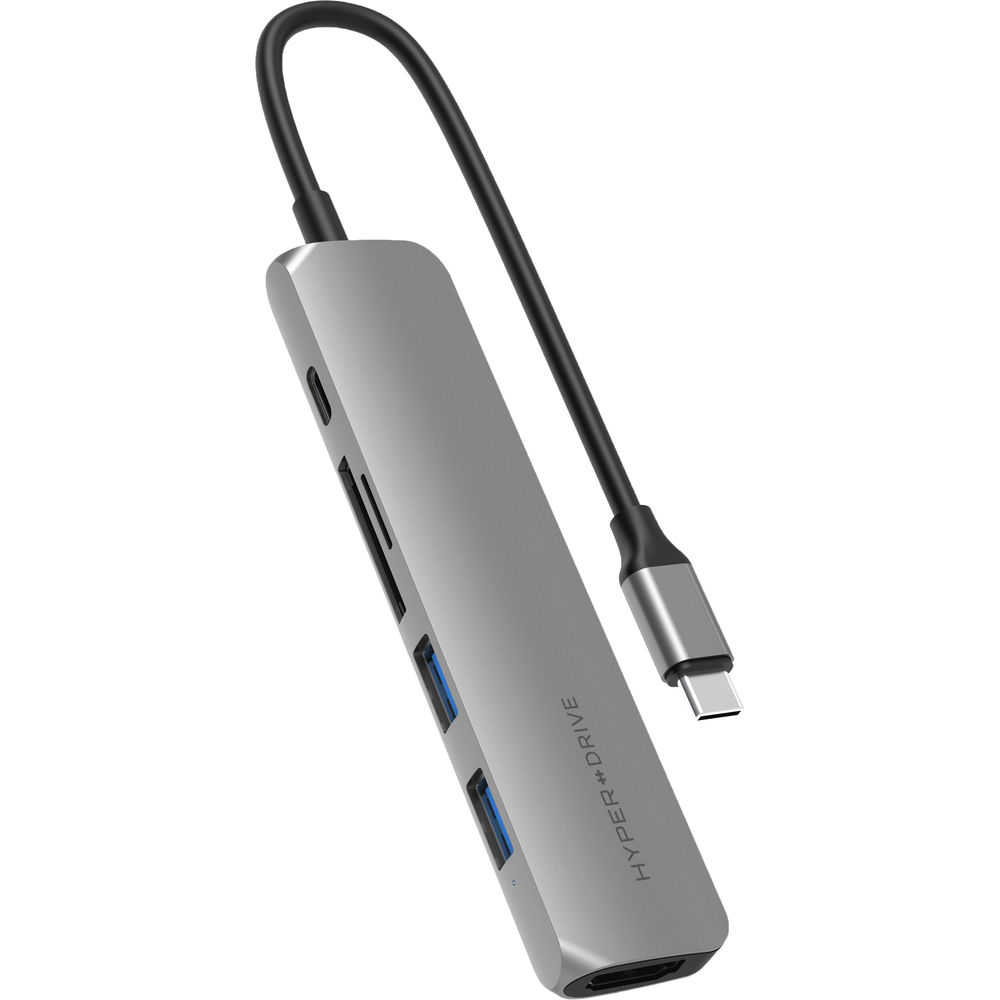 

USB-хаб HyperDrive BAR 6-in-1 USB-C для iPad Pro, MacBook Pro/Air (Silver)