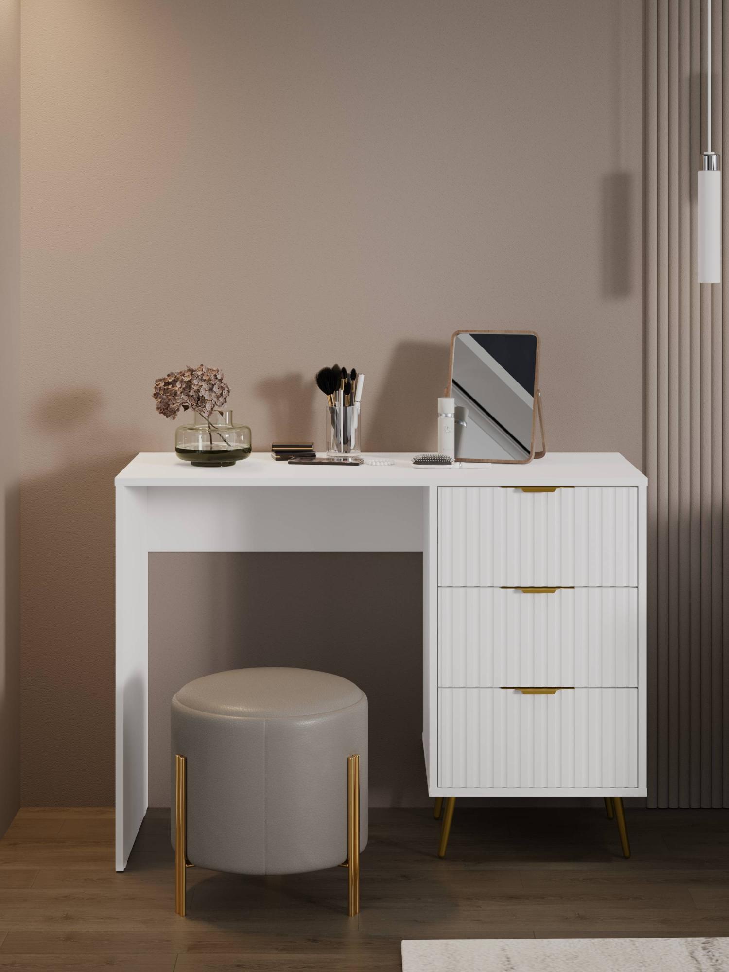 Стол письменный RIDBERG LUGANO 3Я (White/Gold) купить в интернет-магазине icover