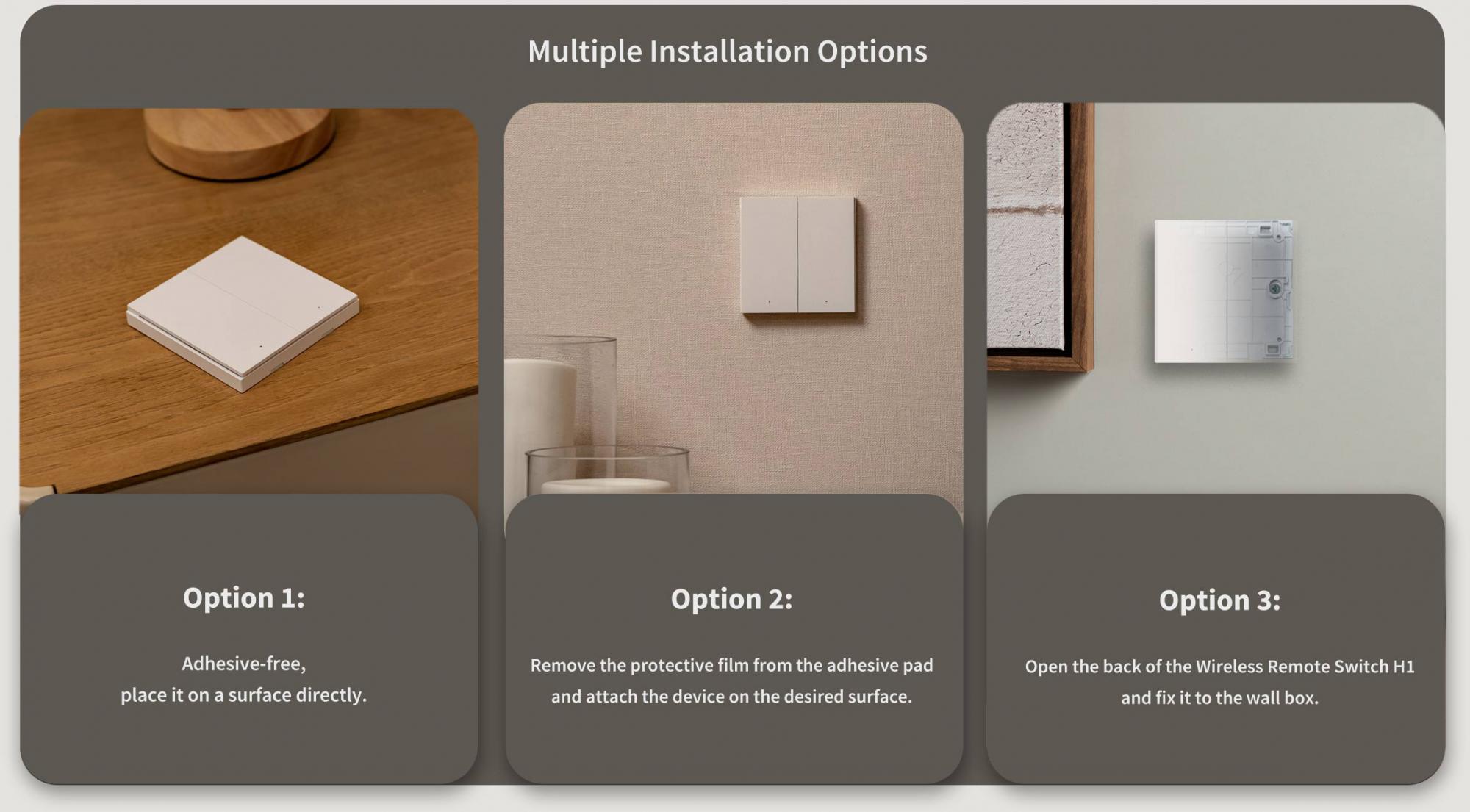 Умный двойной выключатель Aqara Wireless Remote Switch H1 WRS-R02 (White) купить в интернет-магазине icover