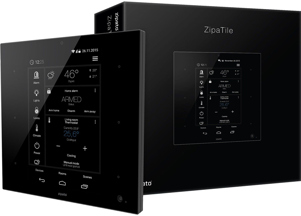 Zipato ZipaTile Smart Home Assistant - настенная панель управления (Black) купить в интернет-магазине icover