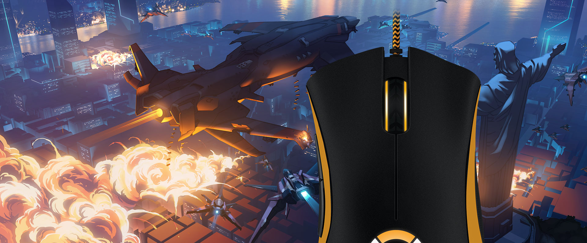 Razer DeathAdder Chroma Overwatch - игровая мышь (Black/Orange) купить в интернет-магазине icover