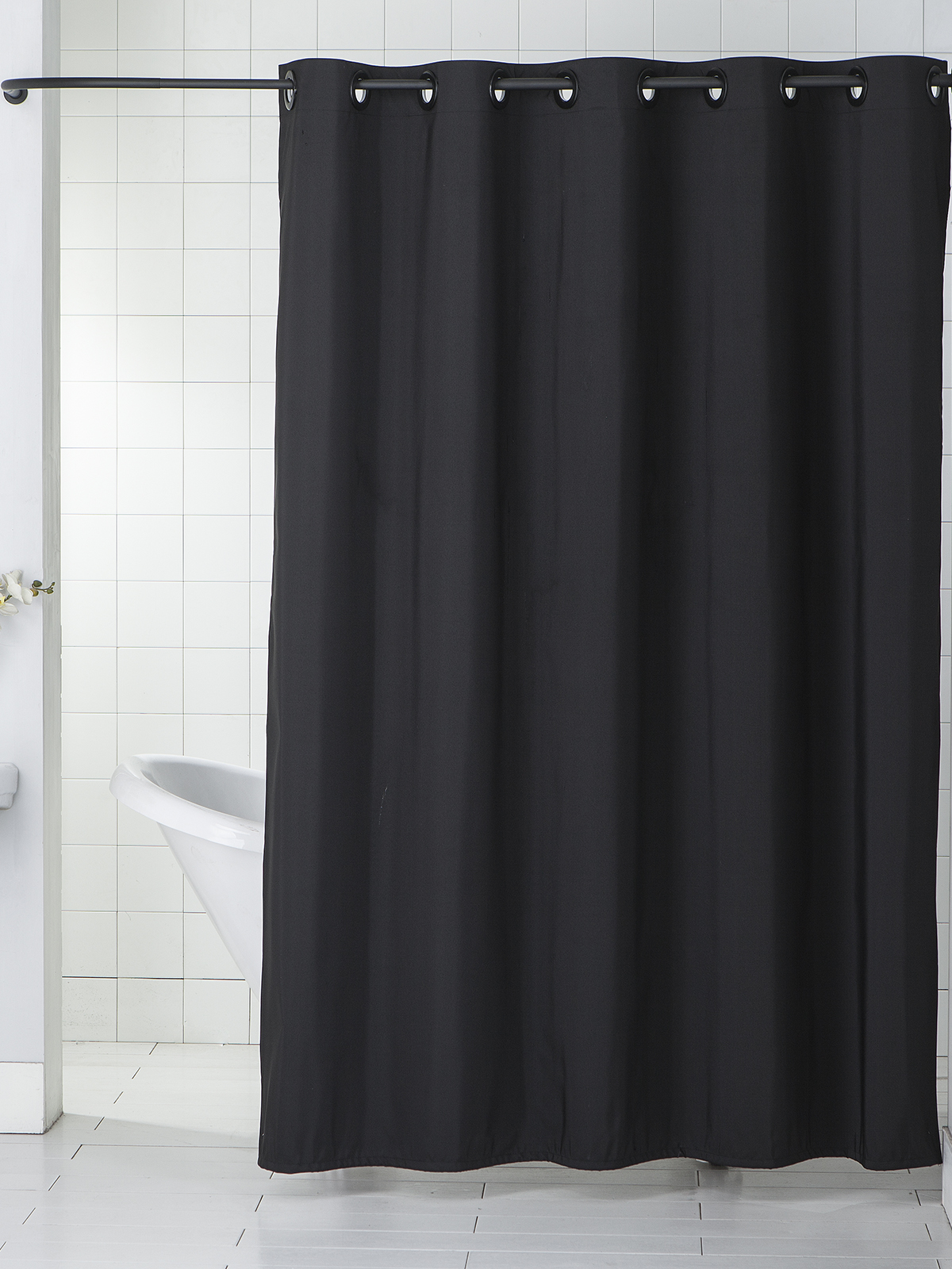 Штора для ванной комнаты Ridberg льняная 180x200 см (Black) купить в интернет-магазине icover