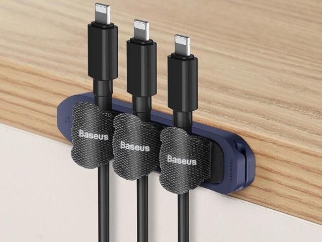 Органайзер проводов Baseus Kaka Cable Fixer Kit (with LE Velcro Strap Black *5 + Red *5 + Yellow *5) Blue купить в интернет-магазине icover