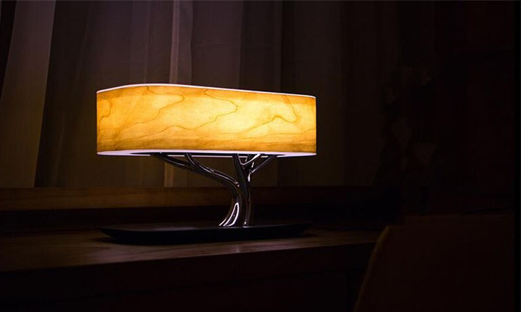 Умный светильник HomeTree Light Of the Tree Special Edition (YT-M1602-B2Sy) с беспроводной зарядкой и колонкой (Light Brown) купить в интернет-магазине icover