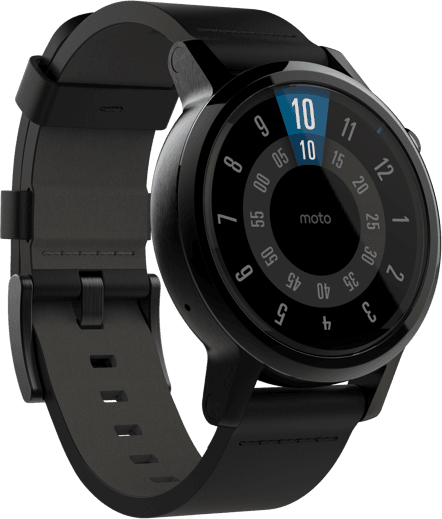 motorola MOTO 360 2nd Gen 42mm Black Leather 464600 iCover