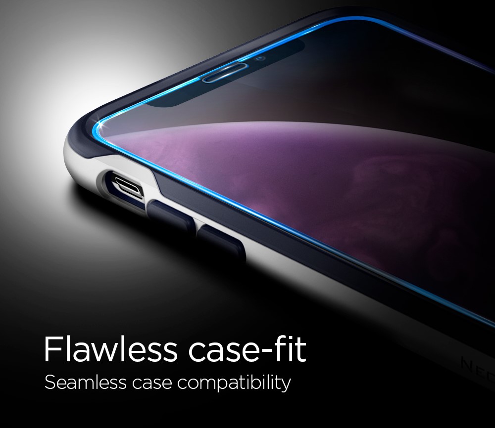 Защитное стекло Spigen Glas.tR SLIM Full Cover (064GL25233) для iPhone 11/XR (Black) купить в интернет-магазине icover