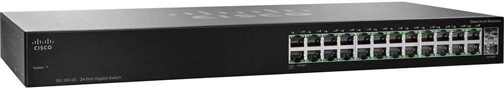 Cisco SG100-24 24-Port Gigabit Switch - неуправляемый коммутатор купить в интернет-магазине icover