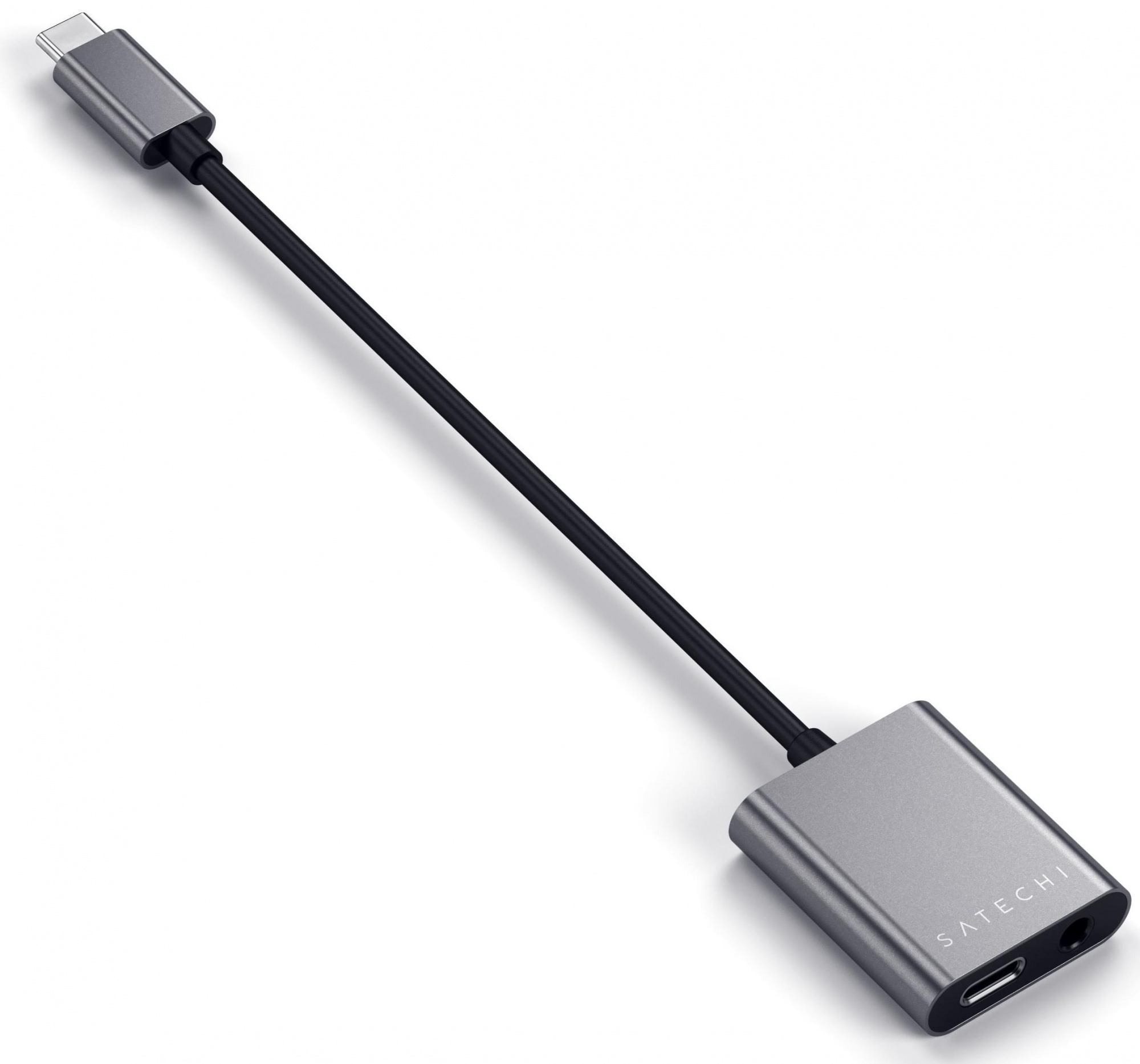Переходник Satechi (ST-TCACAM) USB-C to USB-C/Mini-Jack (Space Grey) купить в интернет-магазине icover
