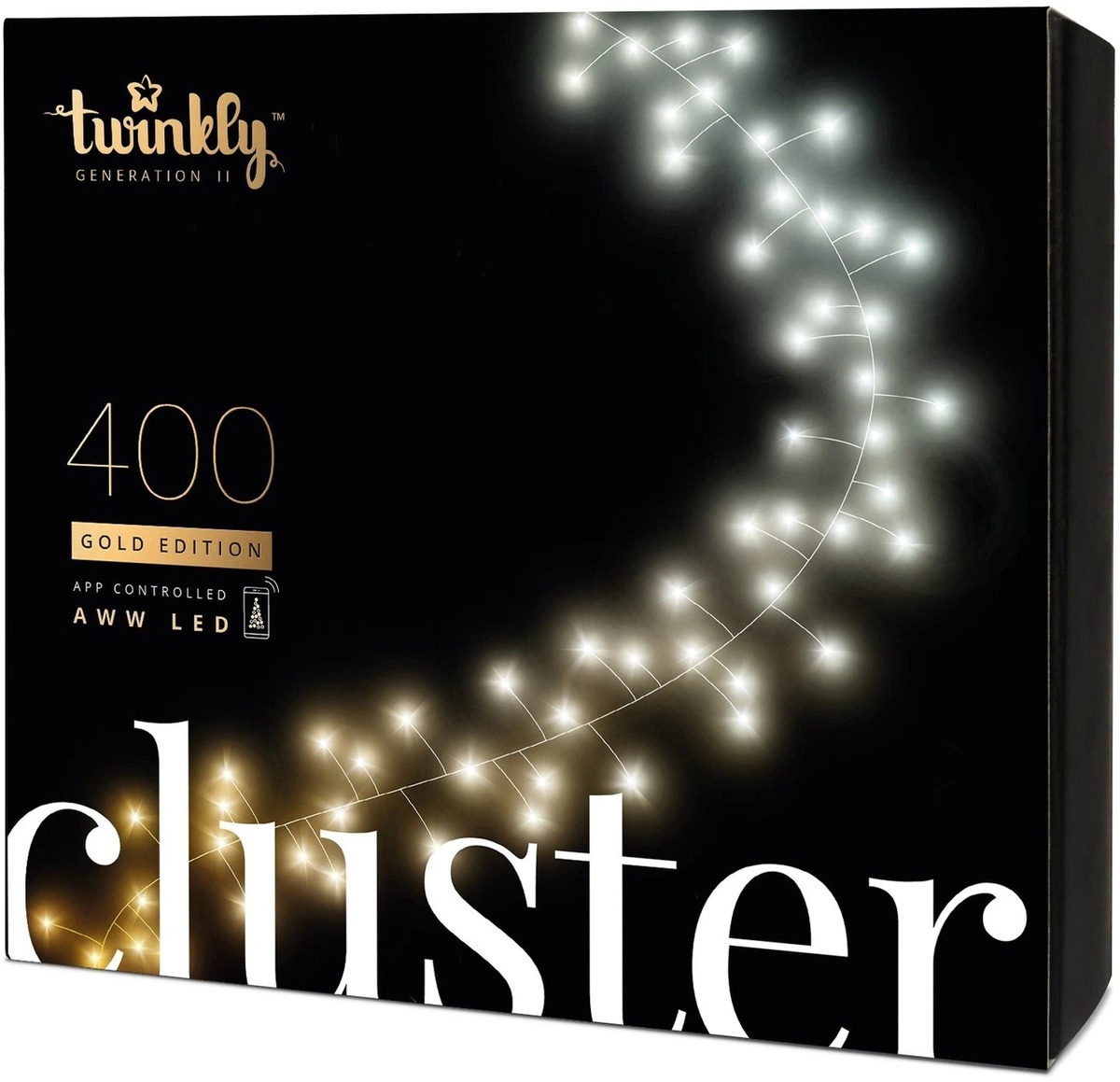 

Smart-гирлянда Twinkly Cluster Gold Edition AWW 400 (TWC400GOP-BEU)
