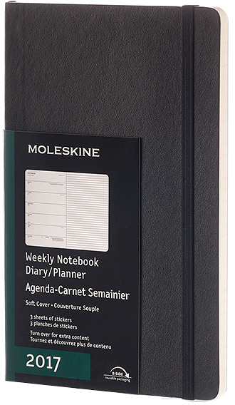 Moleskine Classic Soft Pocket 2017 (DSB12WN2Y17) - еженедельник (Black) купить в интернет-магазине icover