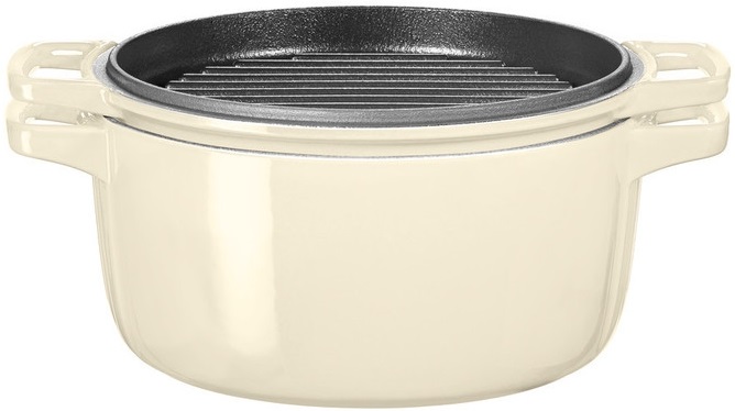 Кастрюля чугунная KitchenAid 6.0Qt Cast Iron Cookware 5.65 л KCPI60CRAC (Almond Cream) купить в интернет-магазине icover
