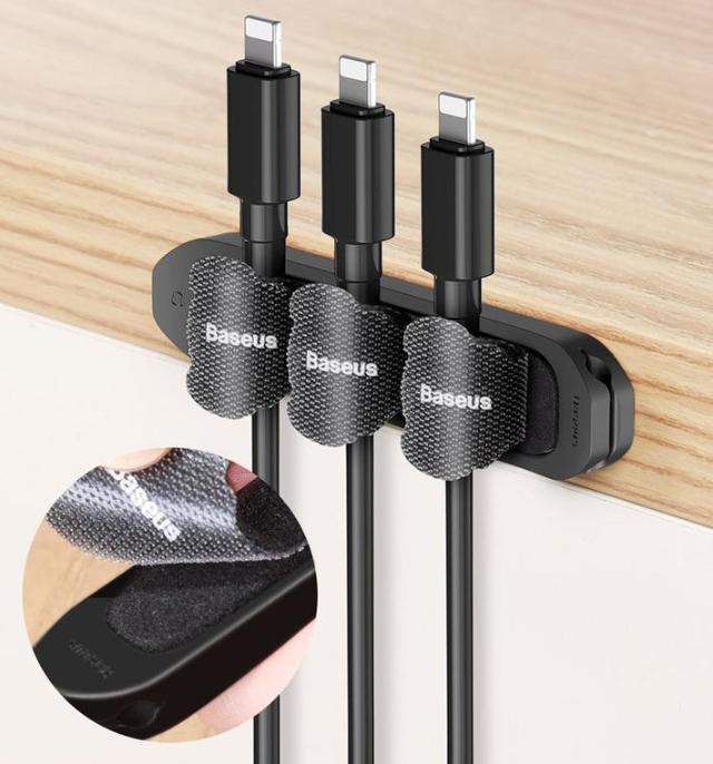 Органайзер проводов Baseus Kaka Cable Fixer Kit (with LE Velcro Strap Black *5 + Red *5 + Yellow *5) Black купить в интернет-магазине icover