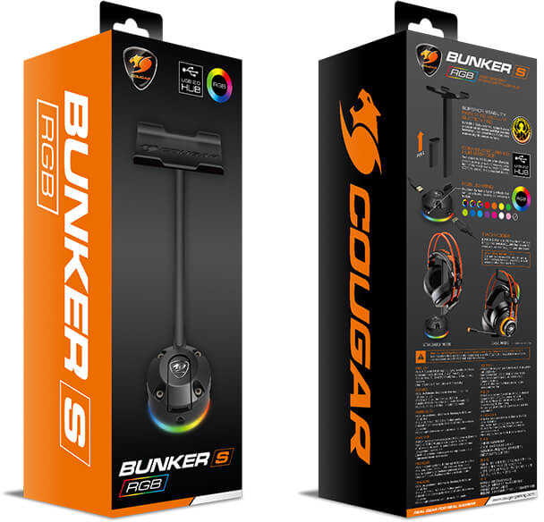 Подставка Cougar Bunker S RGB (CUBUNSRGB) для наушников (Black) купить в интернет-магазине icover