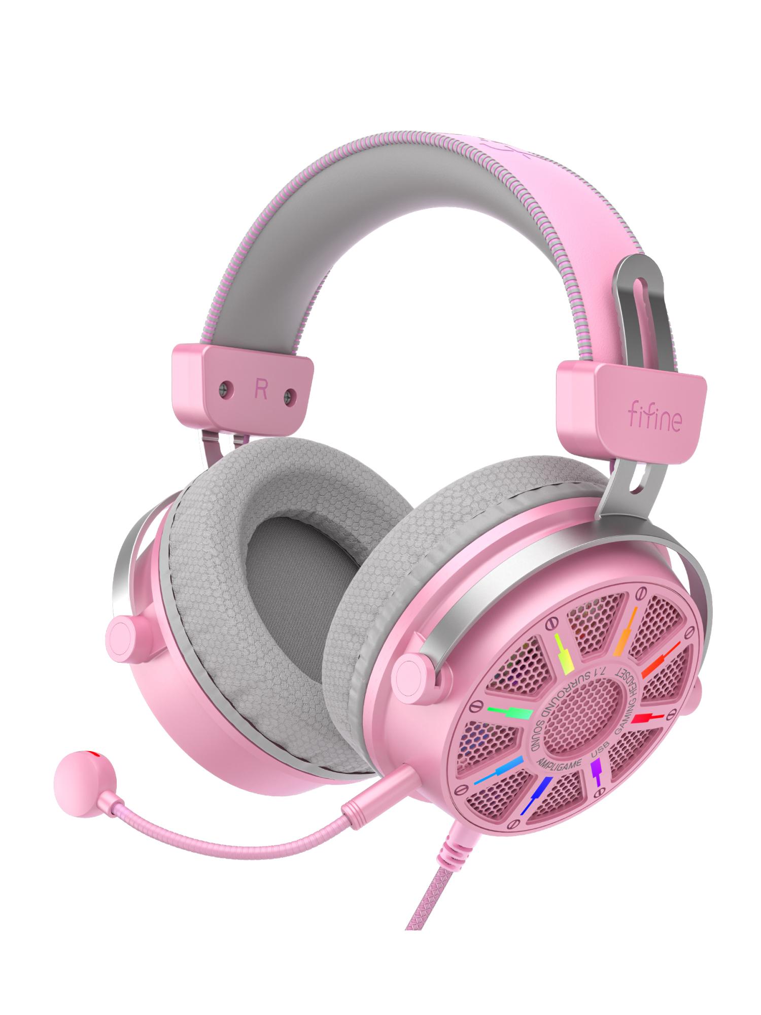 Игровые наушники Fifine H19 Gaming Headsets (Pink) купить в интернет-магазине icover