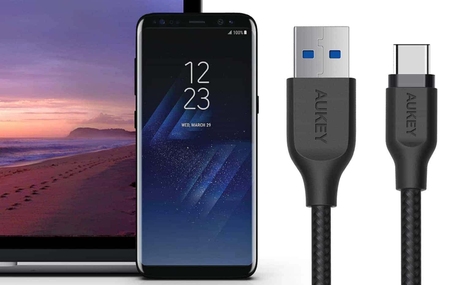 Кабель Aukey Braided Nylon (CB-AC1) USB-C to USB-A 3.1 1.2m (Black) купить в интернет-магазине icover