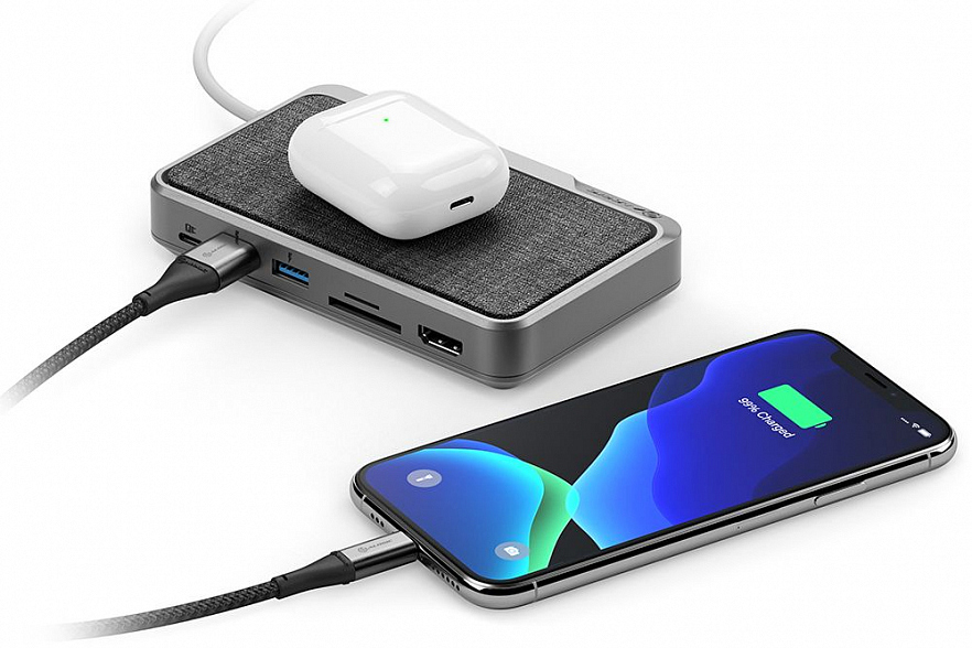 Беспроводное зарядное устройство Alogic Dock Wave 3-in-1 USB-C ULDWAV-SGR (Space Grey) купить в интернет-магазине icover