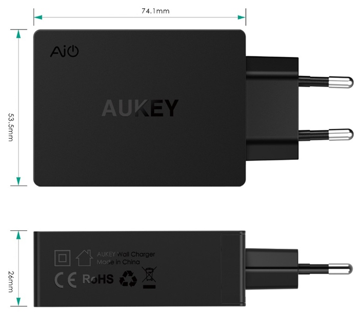 Сетевая зарядка Aukey Fast Charge Qualcomm QC 3.0 PA-Y4 купить в интернет-магазине icover