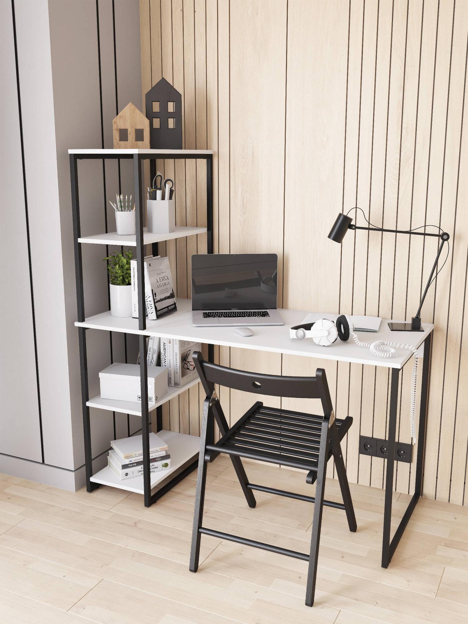 Стол-стеллаж лофт RIDBERG MEMPHIS (White/Black) купить в интернет-магазине icover