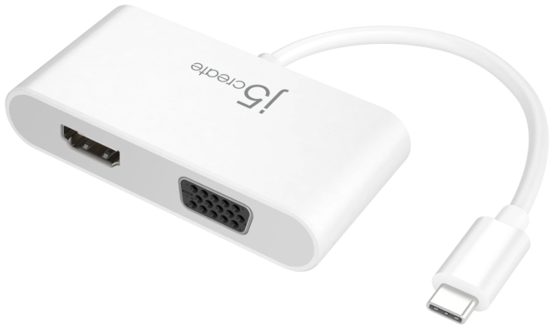 Переходник j5create JCA174 USB-C to VGA/HDMI (White) купить в интернет-магазине icover