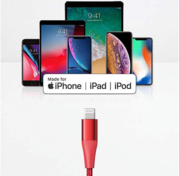 Кабель для iPod, iPhone, iPad Anker PowerLine+ II (A8652091) Lightning/USB-C 0.9m (Red) купить в интернет-магазине icover