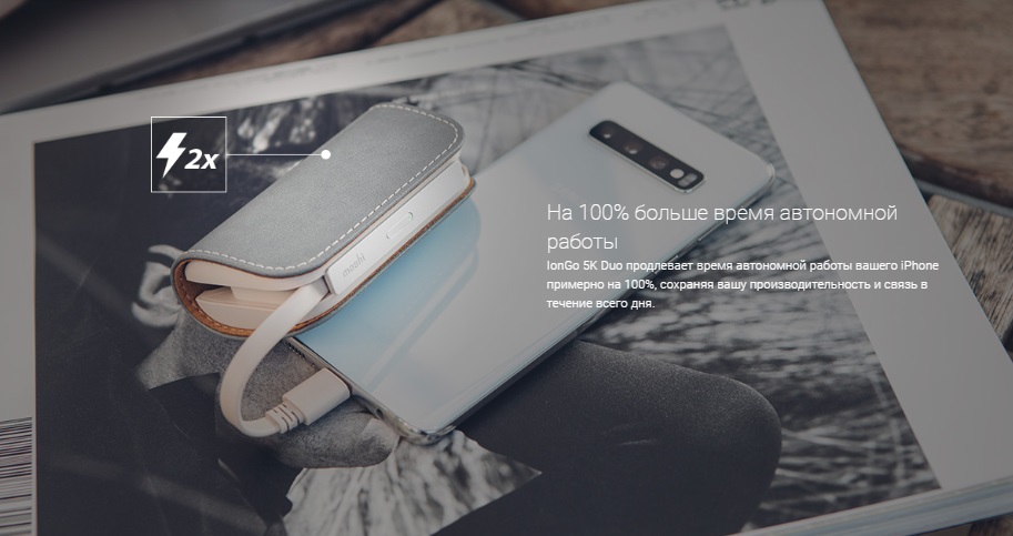Внешний аккумулятор Moshi IonGo 5K (99MO022024) USB-A/Lightning (Fossil Gray) купить в интернет-магазине icover