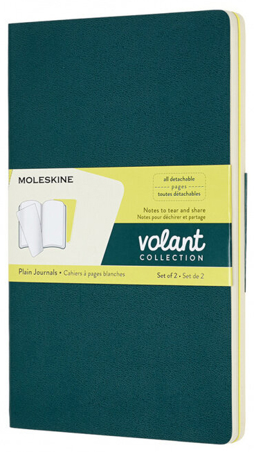 

Набор Moleskine Volant Large (QP723K31M20) 2 нелинованных блокнота (Pine Green/Lemon Yellow)