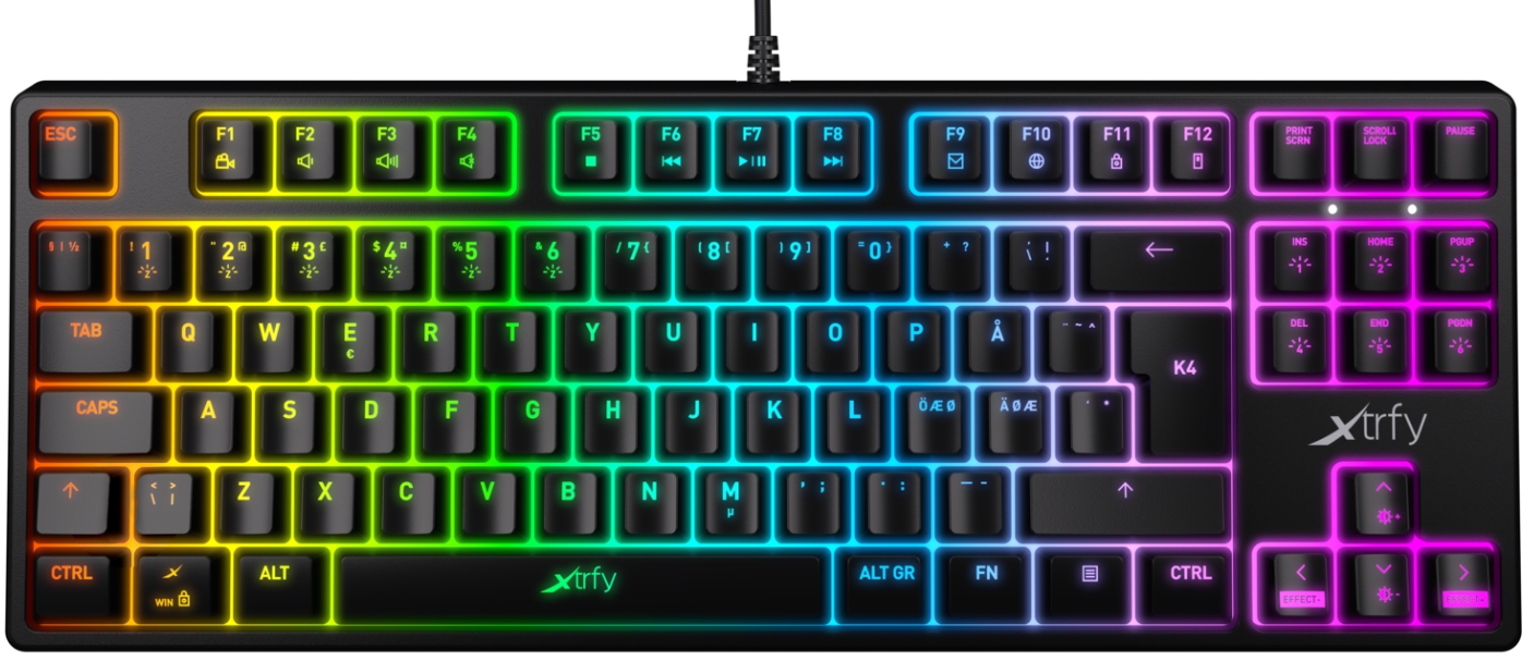 

Игровая клавиатура Xtrfy K4 RGB Tenkeyless Kailh Red (Black)