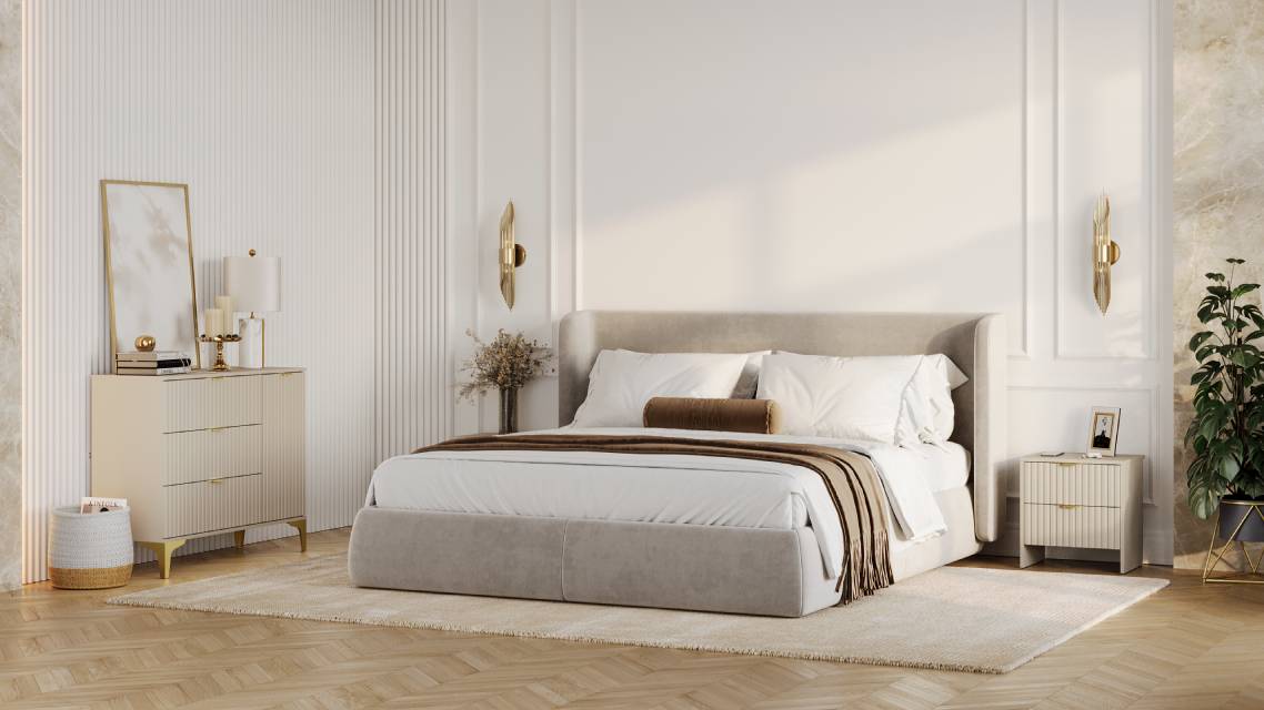 Тумба RIDBERG LUGANO 2Я 2 шт (Cashmire/Gold) купить в интернет-магазине icover