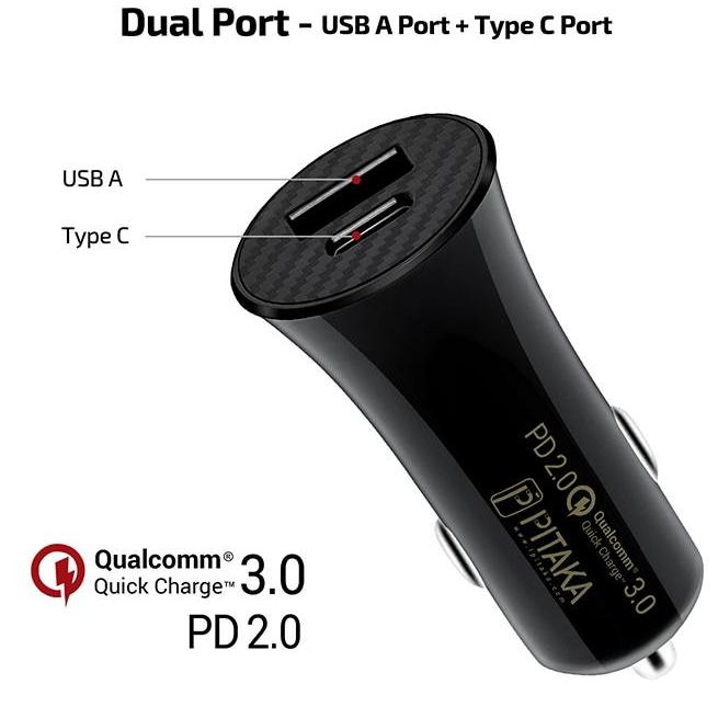 Автомобильное зарядное устройство Pitaka Fast Charging 36W (Black) купить в интернет-магазине icover