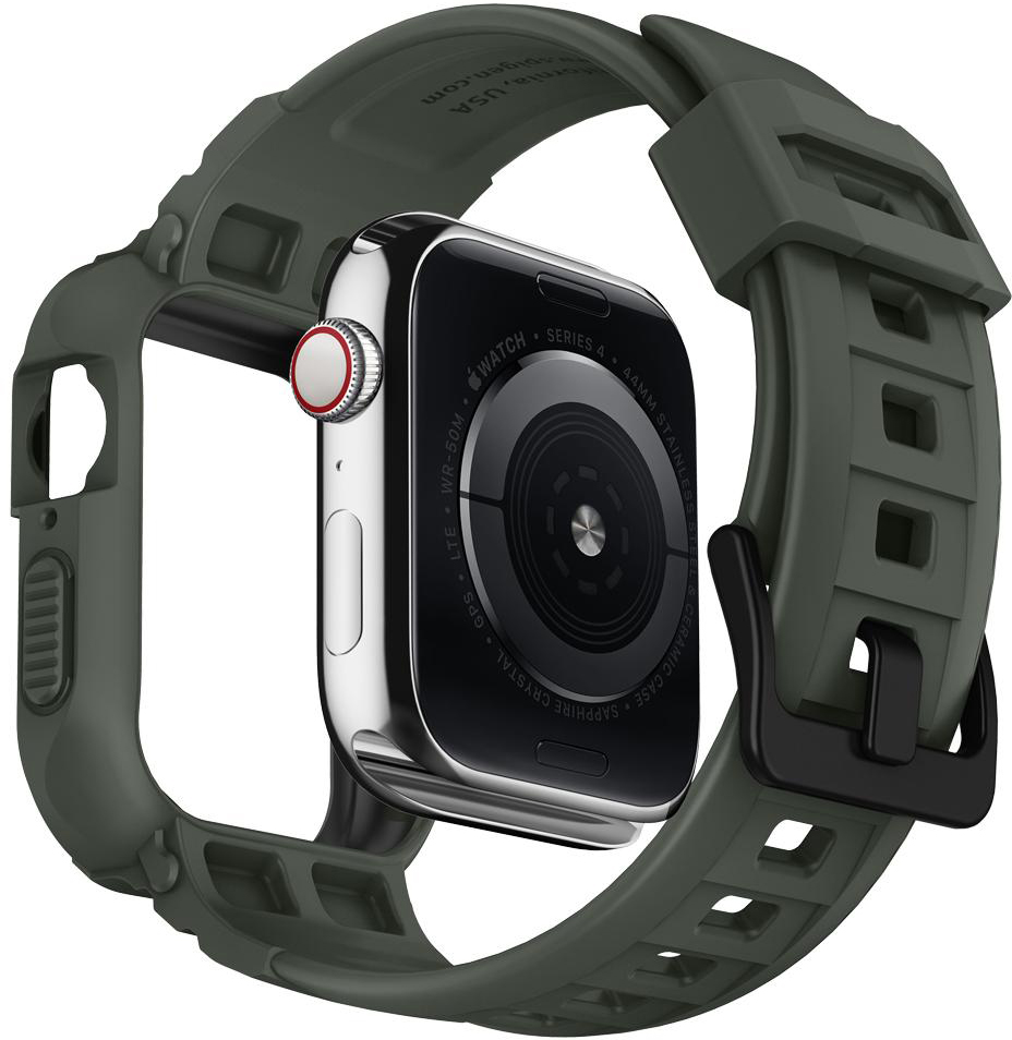 Чехол Spigen Rugged Armor Pro (062CS26016) для Apple Watch series 7/SE/6/5/4 45mm/44mm (Military Green) купить в интернет-магазине icover