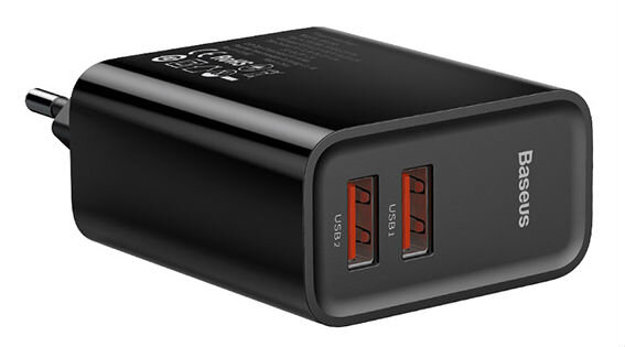 Сетевое зарядное устройство Baseus Speed Dual USB-A CCFS-E01 (Black) купить в интернет-магазине icover