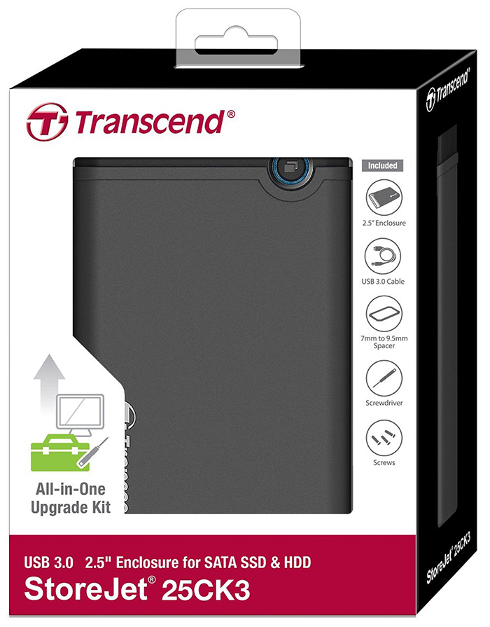 Контейнер Transcend StoreJet 25CK3 TS0GSJ25CK3 для HDD/SSD 2.5” (Grey) купить в интернет-магазине icover