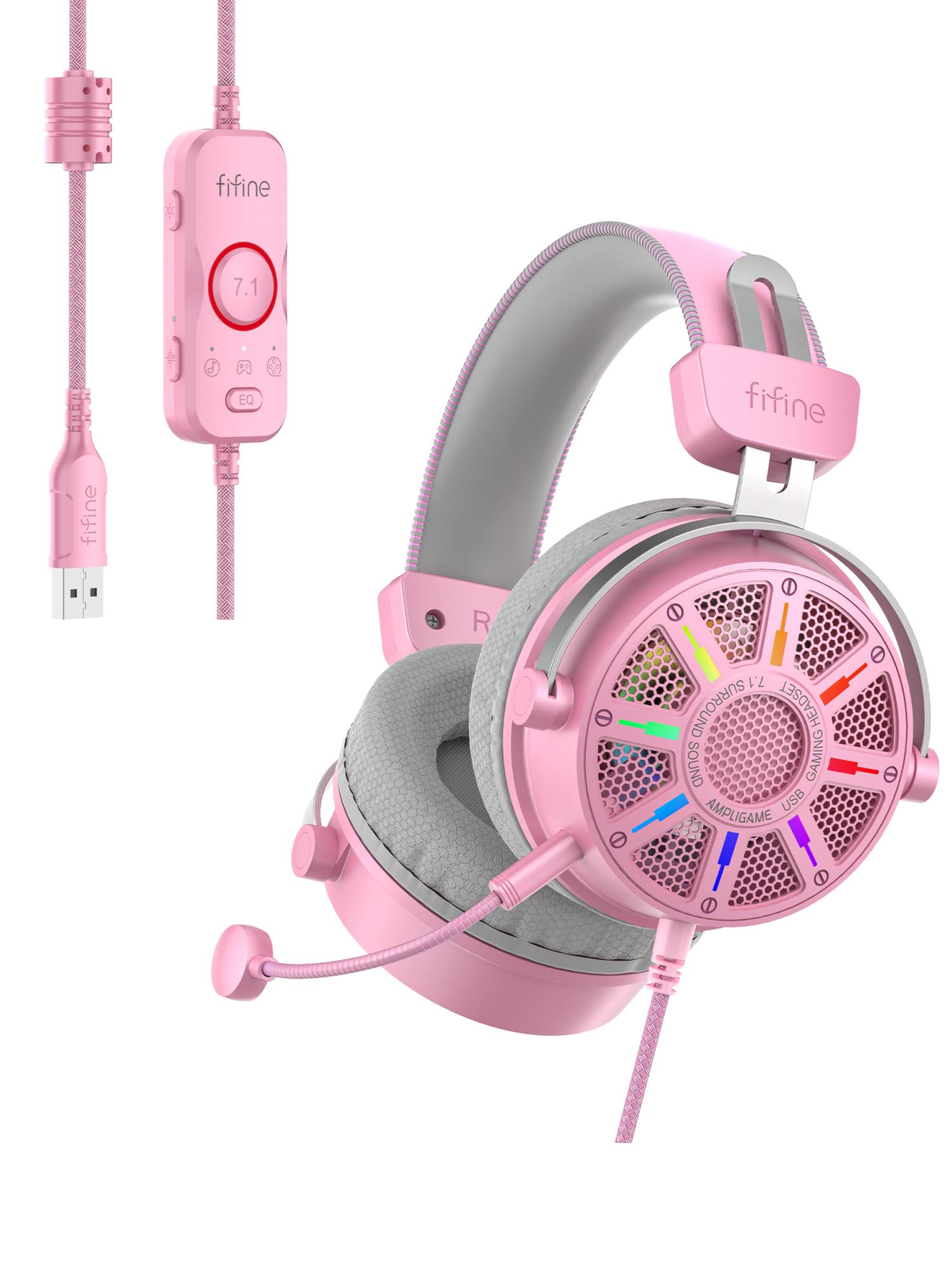 Игровые наушники Fifine H19 Gaming Headsets (Pink) купить в интернет-магазине icover