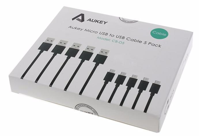Aukey 5-Pack (CB-D5) - набор кабелей USB/Micro USB (Black) купить в интернет-магазине icover