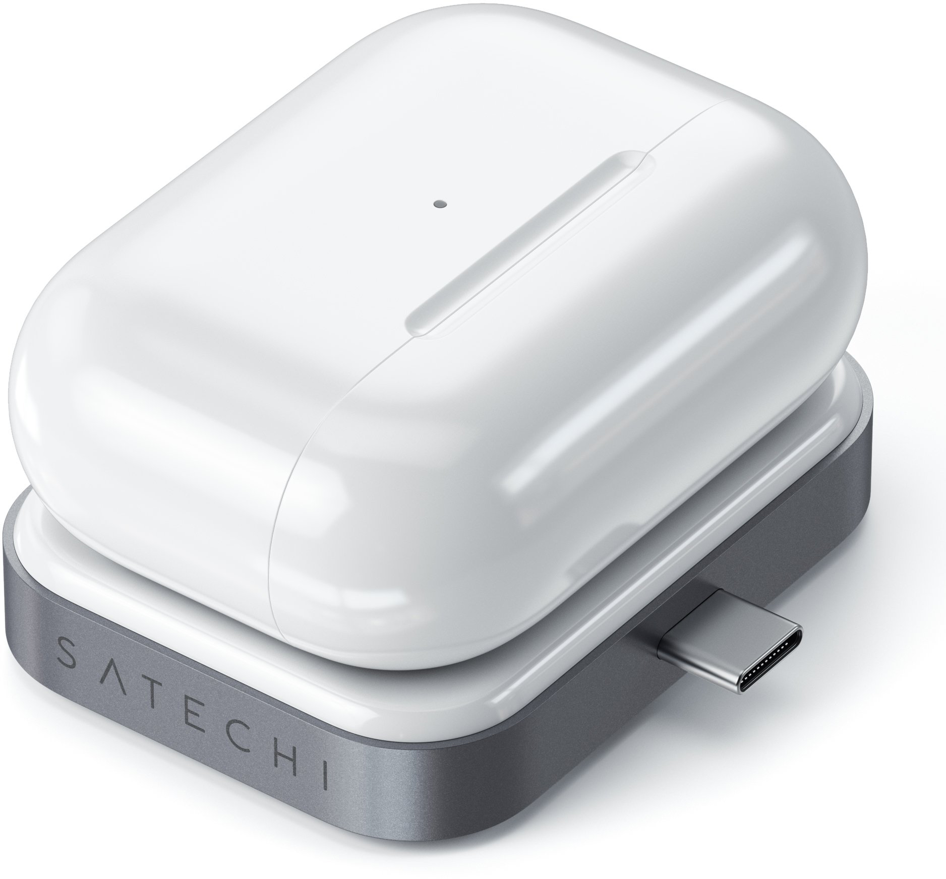 Беспроводное зарядное устройство Satechi USB-C 2-in-1 Wireless Charging Dock (ST-UC2WCDM) для Apple Watch и AirPods (Space Grey) купить в интернет-магазине icover