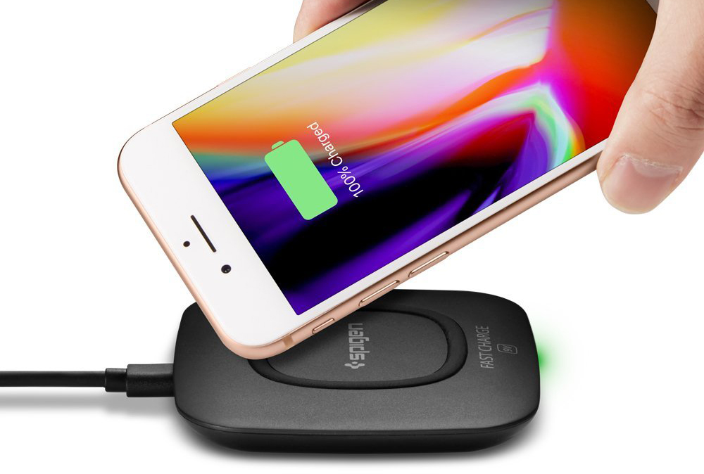 Беспроводное зарядное устройство Spigen Essential F301W (Black) купить в интернет-магазине icover