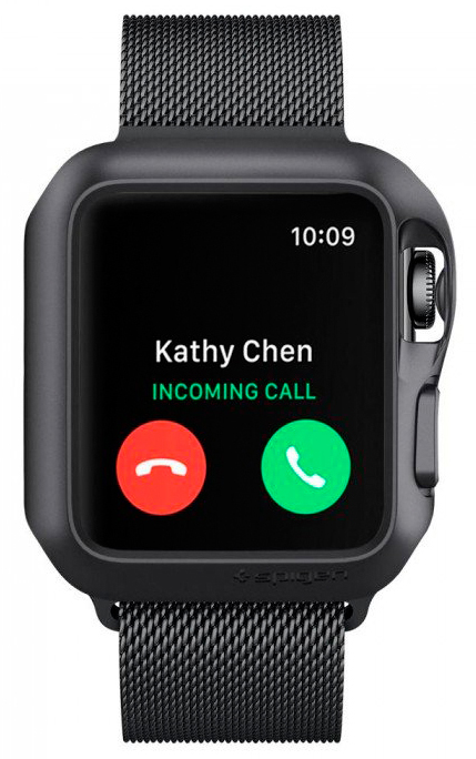 Чехол Spigen Slim Armor (059CS22563) для Apple Watch series 1/2/3 42mm (Space Gray) купить в интернет-магазине icover