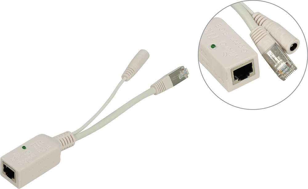 MikroTik Gigabit PoE (RBGPOE) - пассивный инжектор питания (White) купить в интернет-магазине icover