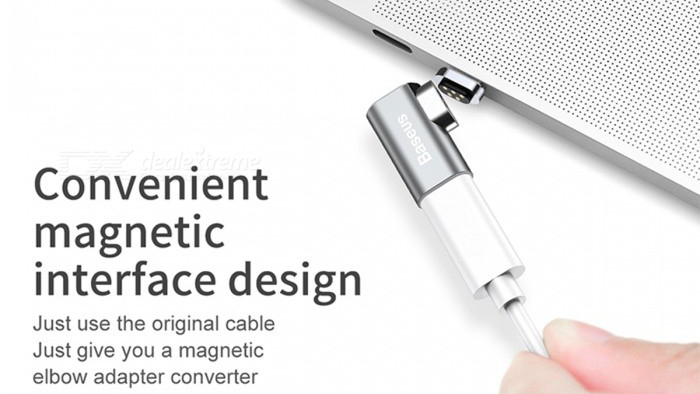 Переходник Baseus Mini Magnetic Type-C Elbow Adapter Converter CATCX-0G (Gray) купить в интернет-магазине icover