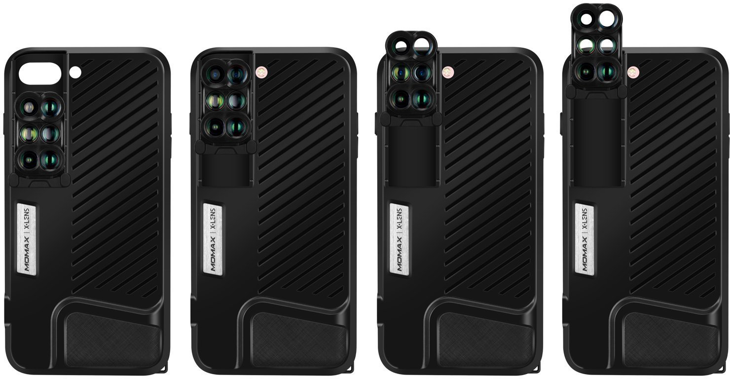 Чехол с объективами Momax 6-in-1 Lens Case CAMC2D для iPhone 7/8 Plus (Black) купить в интернет-магазине icover
