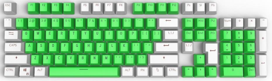 Комплект клавиш Dark Project Keycaps KS-18 (Green/White) купить в интернет-магазине icover