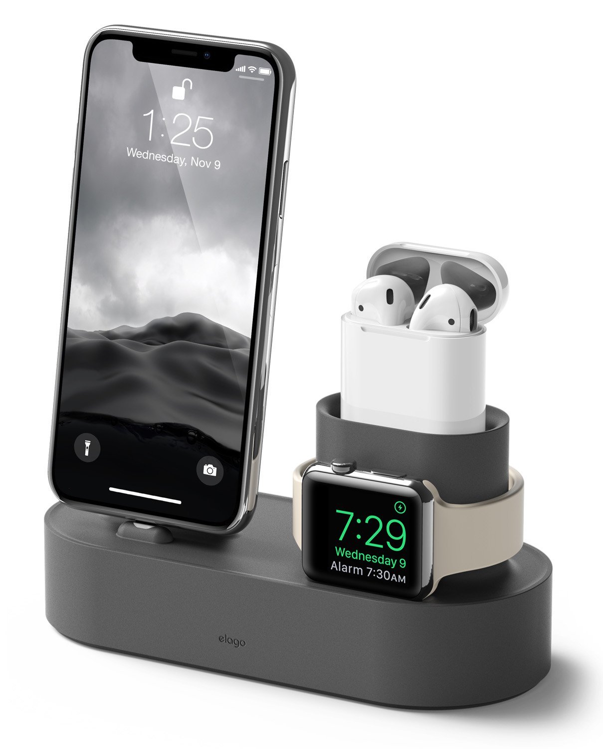

Док-станция Elago Charging Hub 3 in 1 (EST-TRIO-DGY) для устройств Apple (Dark Grey)