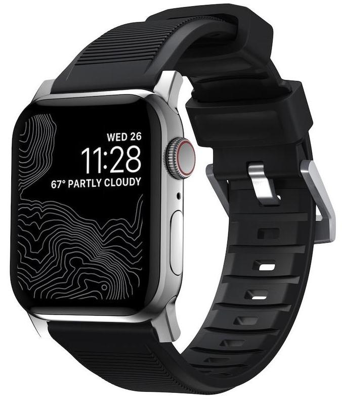 

Ремешок Nomad Rugged Strap (NM1A41SN00) для Apple Watch Series SE/6/2/3/4 42/44 mm (Black/Silver)