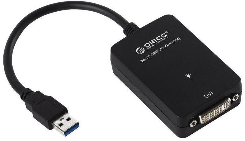 Видеоадаптер Orico USB-DVI DU3D (Black) купить в интернет-магазине icover