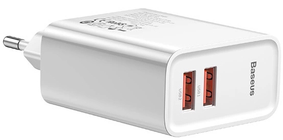 Сетевое зарядное устройство Baseus Speed Dual USB-A CCFS-E02 (White) купить в интернет-магазине icover
