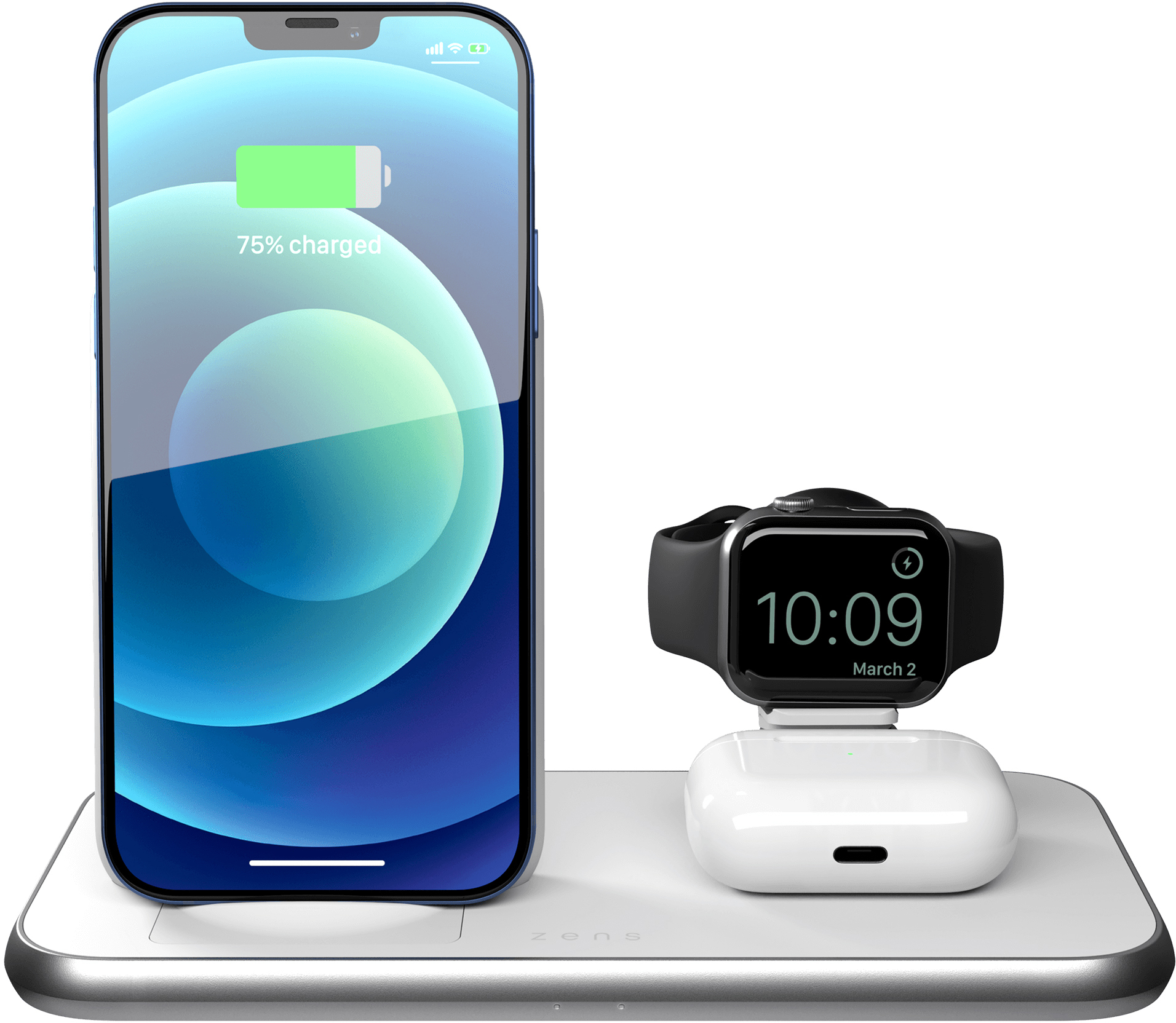 Беспроводное зарядное устройство Zens Aluminium 4-in-1 Stand Wireless Charger (ZEDC15W/00) купить в интернет-магазине icover