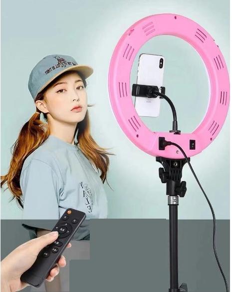 Кольцевая светодиодная LED лампа Circle LED Lamp с держателем и пультом 32 см (Pink) купить в интернет-магазине icover